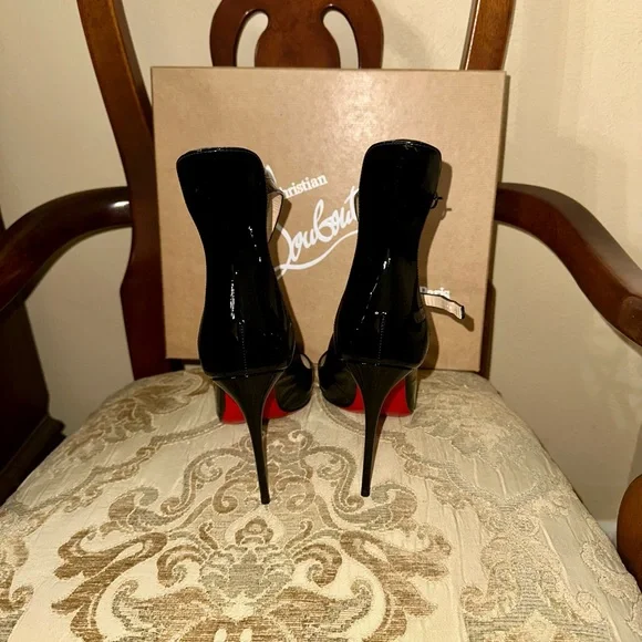 Christian Louboutin Marlenarock 100 Black Patent Leather - Picture 4 of 5